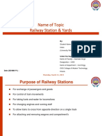 Name of Topic Railway Station & Yards: Student Name:-Mudassir & Akshay Class (University Roll No: - 140 & 1506707