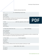 Continuous Tenses Exercise