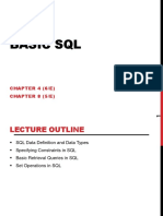 Basic SQL: CHAPTER 4 (6/E) CHAPTER 8 (5/E)