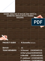 Seismic Analysis of Reular and Vertical Geometric Irregular RCC Framed Building