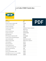 Numéros Courts Et Codes USSD Usuels Chez MTN