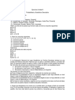 Ejercicios Unidad II Probabilidad y Estadistica