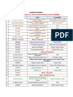 Academic Calendar: Activity Plan For The Academic Year 2014-15-First Half of 2015 (Even Semester: II/IV/VI/VIII)