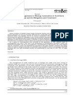 Role of Microorganisms in Mining: Generation of Acid Rock Drainage and Its Mitigation and Treatment