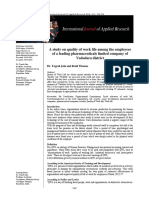 A Study On Quality of Work Life Among The Employees of A Leading Pharmaceuticals Limited Company of Vadodara District