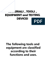 Lesson 1-4 - Materials, Tools, Equipment and Testing Devices