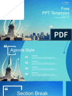 Statue of Liberty New York Skyline PowerPoint Templates