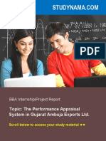 Performance Appraisal System in Gujarat Ambuja LTD - BBA HR Summer Training Project Report PDF