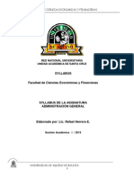 Syllabus ADMINISTRACION GENERAL - Gestión I - 2019