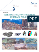 Sabic Specification Master List For Sharq Project: Al Rushaid Construction Co., LTD