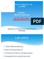 Mechanics of Materials Lab Fall 2018