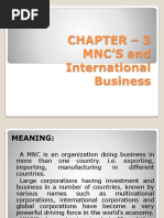 Chapter - 3 MNC'S and International Business