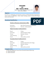 Resume OF Md. Uzzal Miah: Objective