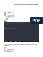 Write A Shell Script To Print The Following Pttrns For Any No. of Lines Supplied As Command Line Argument