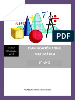 Planificacion 5° Matemática ES #10