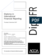 Diploma in International Financial Reporting: Thursday 6 December 2007