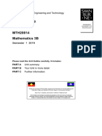 Unit Outline: MTH20014 Mathematics 3B