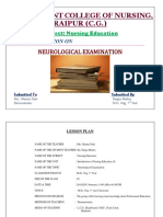 Government College of Nursing, Raipur (C.G.) : Neurological Examination