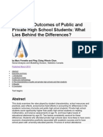 Academic Outcomes of Public and Private High School Students: What Lies Behind The Differences?