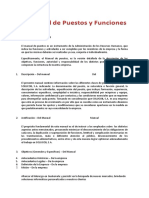 Manual de Puestos y Funciones en Una Empresa