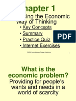 Introducing The Economic Way of Thinking: - Key Concepts - Summary - Practice Quiz - Internet Exercises