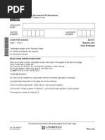 0478 - 11 Computer Science - Question Paper June 2018