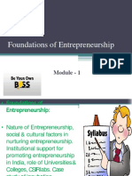 Foundations of Entrepreneurship: Module - 1