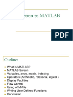 Intoduction To MATLAB