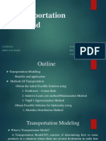 Transportation Method: Guide By:-NAME: - Prof. D. H. Patel Kikani Hardik A. (12012041045) (07MC35) (MC-A-D3)