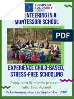 Volunteering in A Montessori School: Apply For A 10-Months Project in Telfs, Tirol, Austria!