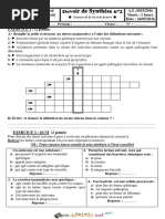 Devoir de Synthèse N°2 Lycée Pilote - SVT - 1ère AS (2015-2016) MR Mzid-Abid