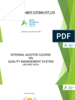 QMS 9001 2015 Internal Auditor Course - Aspiris Management Systems PVT LTD