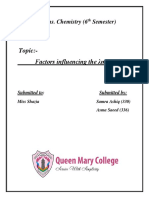 Topic:-Factors influencing the λmax value: BS Hons. Chemistry (6 Semester)