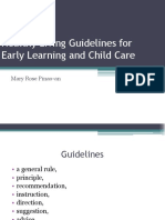 Healthy Living Guidelines For Early Learning and Child