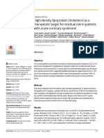 High-Density Lipoprotein Cholesterol As A Therapeutic Target For Residual Risk in Patients With Acute Coronary Syndrome