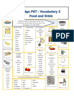 Cambridge Pet Vocabulary 2 Food and Drink Classroom Posters Picture Dictionaries Tests - 67475