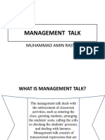 Management Talk: Muhammad Amin Rasyid