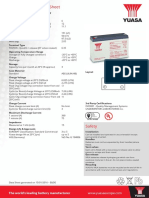 Yuasa NP12-6 Technical Data Sheet PDF