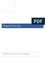 Phase III Core List: Dean's Office, Yong Loo Lin School of Medicine