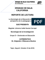 La Sociologia de La Educacion Desde La Pedagogia Critica - Reporte de Lectura 2 - Johanna Ivette Suarez Carvajal.