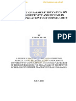 The Effect of Farmers Education On Farm Productivity and Income in Ghana, Impllication For Food Security PDF