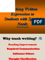 Teaching Written Expression To Students With Special Needs: Sped 620 Brownbridge