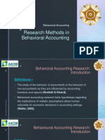 Research Methods in Behavioral Accounting