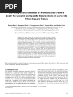 Ductility Characteristics of Partially Restrained Beam-to-Column Composite Connections in Concrete Filled Square Tubes