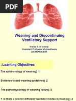 Weaning and Discontinuing Ventilatory Support: Hanaa A. El Gendy Assistant Professor of Anesthesia and Icu (Asuh (