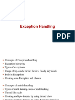 Exception Handling, Basics of Multi-Threaded Programs