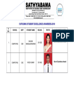 Outgoing Student Excellence Awardees-2019: S. NO. School Dept Student Name Reg - No. Photo Name of The Award