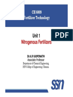 Nitrogenous Fertilizers: Unit 1