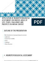 Application of Neuropsychological Assessments On Various Areas of Life, Issues, Challenges and Prospects in Indian Context