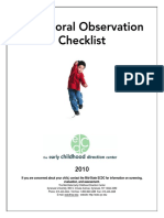 Behavioral Observation Checklist-2010